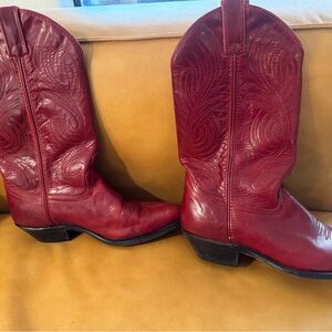 Red Leather Cowboy Boots